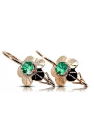 Vintage Jewlery Earrings Emerald Original Vintage 14K Rose Gold vec028r